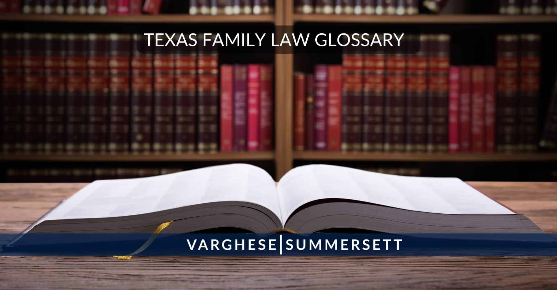 Texas Family Law Glossary | Legal Jargon